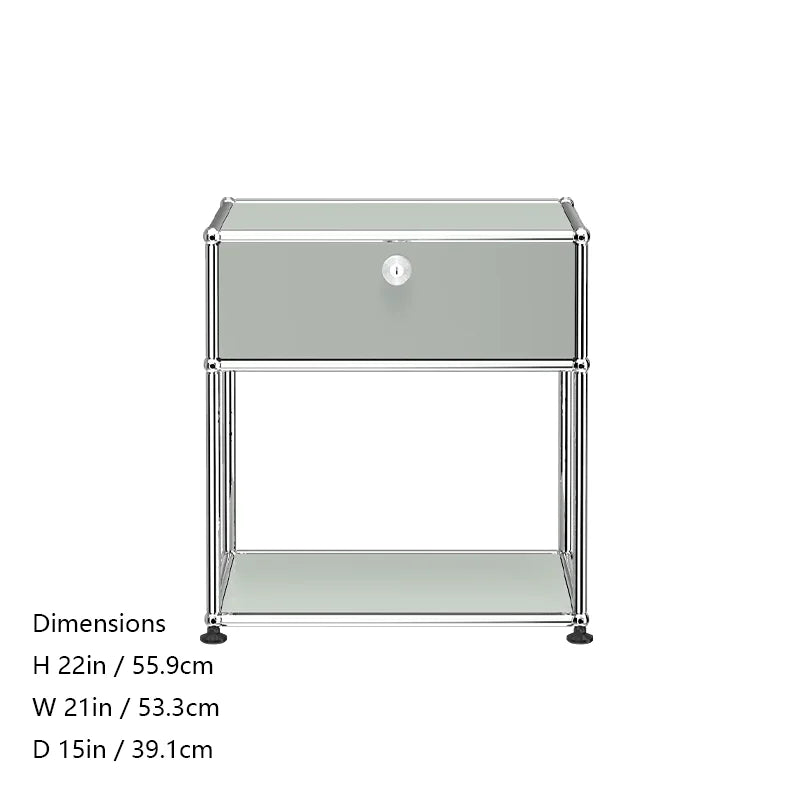 Stainless steel metal nightstands with storage cabinets for bedroom or living room, modern bedroom furniture by R.E.D. Shopping