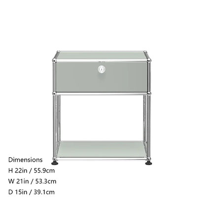Stainless steel metal nightstands with storage cabinets for bedroom or living room, modern bedroom furniture by R.E.D. Shopping