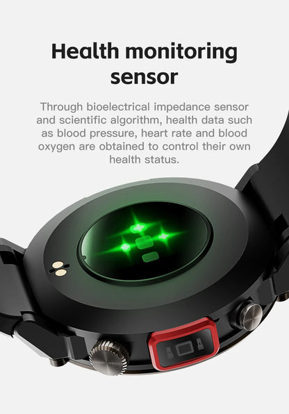 Imosi Outdoor Smart Watch with Flashlight – Sport Fitness Tracker, Blood Pressure, IP67