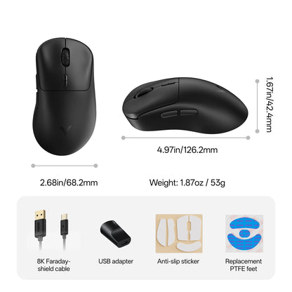 Rapoo VT3 GEN-2 Wireless Gaming Mouse – 53g, 8KHz, 26000DPI, 10 Buttons