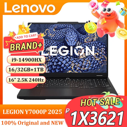 Lenovo Legion Y7000P 2025 Gaming Laptop – i9-14900HX / RTX 5060 / RTX 5070, 16GB/32GB DDR5, 1TB SSD, 16" 2.5K 240Hz