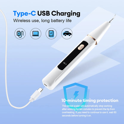 Ultrasonic Water Flosser – Tartar Remover, Stain Eraser, Multi-Mode, Type-C Rechargeable, Portable Oral Care