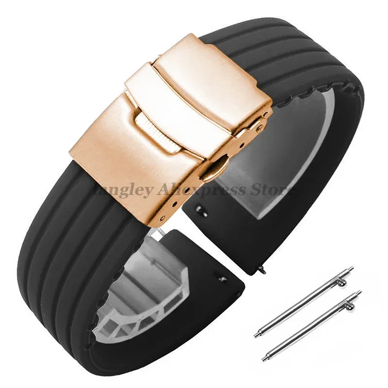 Quick Release Silicone Watch Strap 18–24mm – For Huawei, Seiko, Omega, Fossil & More