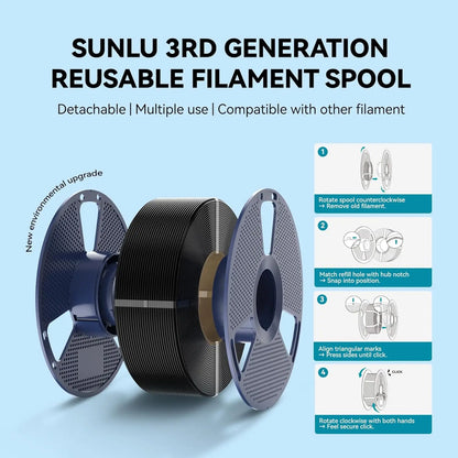 SUNLU 3D Printer Filament – 10 Rolls 1.75mm PLA / PETG / PLA+, 1KG Each, EU & US Warehouse
