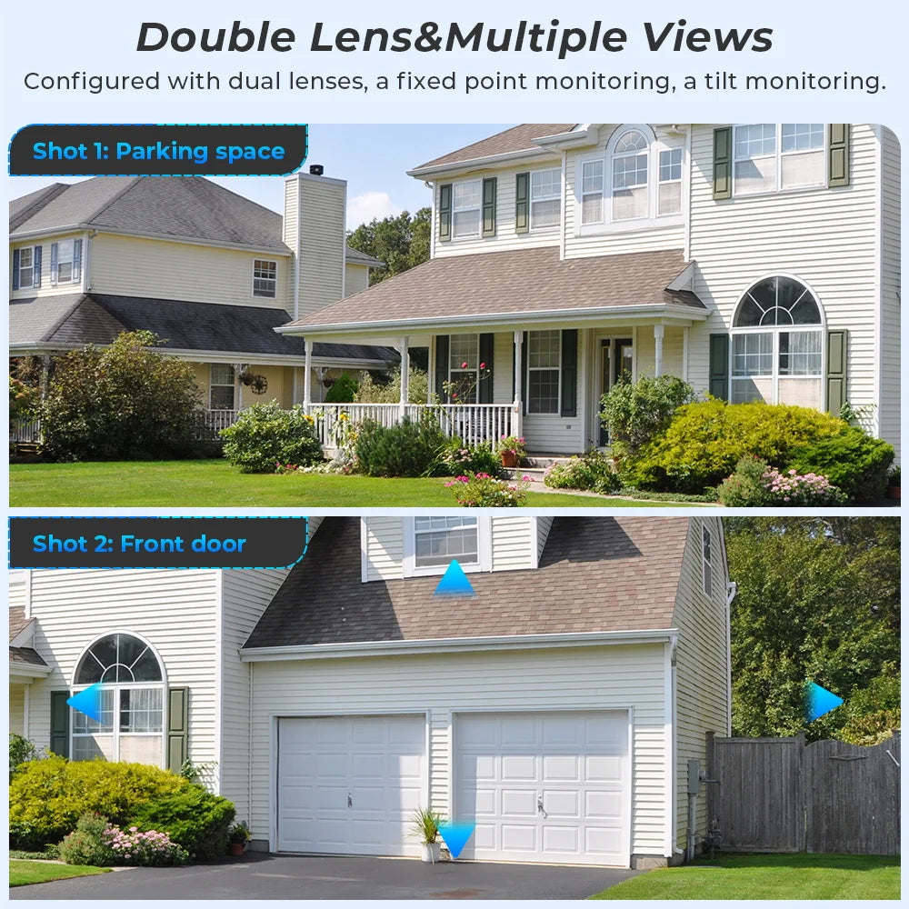 8MP 4K Dual Lens WiFi Security Camera – Night Vision, AI Detection