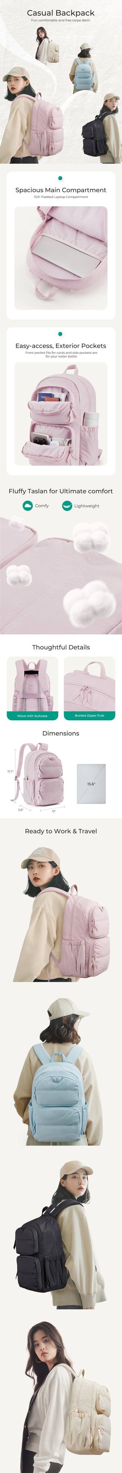BAGSMART Large Laptop Backpack for Women & Men — Travel & College