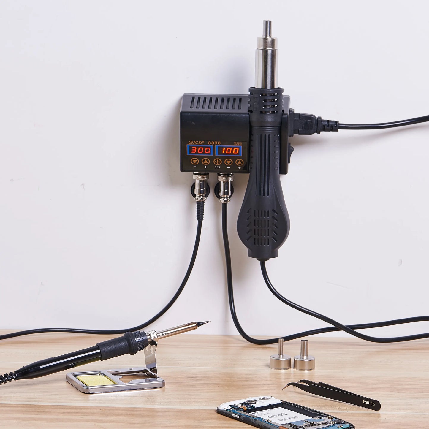 2-in-1 750W Soldering & Rework Station – LCD Digital Display