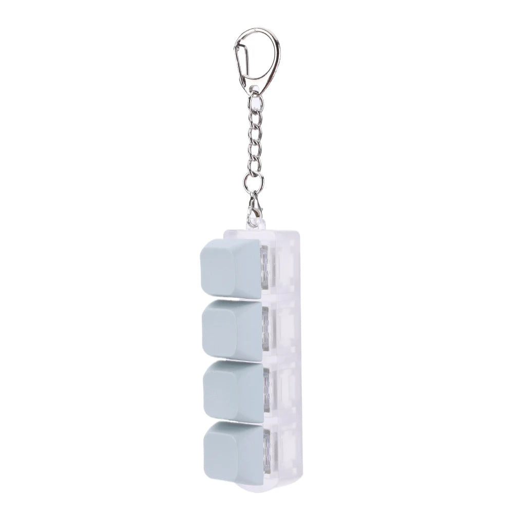 4-Key Mechanical Keyboard Switch Tester – DIY Keycaps, Fidget Toy, Stress Relief Keychain
