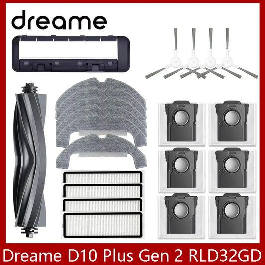 Dreame D10 Plus Gen 2 (RLD32GD) Robot Vacuum Spare Parts – Brush, Filter, Mop & Dust Bag