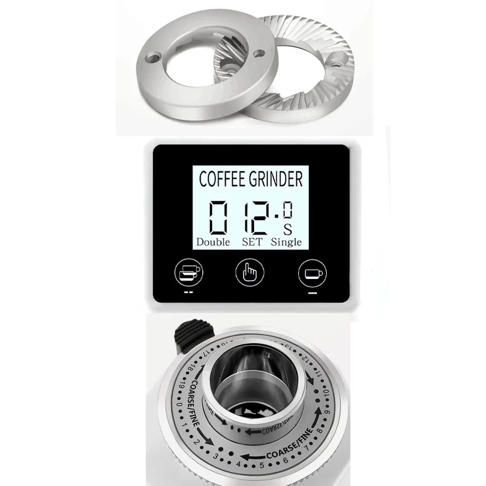 R.E.D. Shopping ITOP coffee grinder with touch screen, 60mm flat burr, aluminum alloy body, suitable for espresso brewing