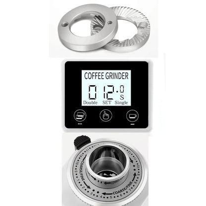 R.E.D. Shopping ITOP coffee grinder with touch screen, 60mm flat burr, aluminum alloy body, suitable for espresso brewing