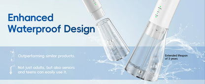 Electric Water Flosser Rechargeable | 300ml | IPX7 Waterproof | Home & Travel