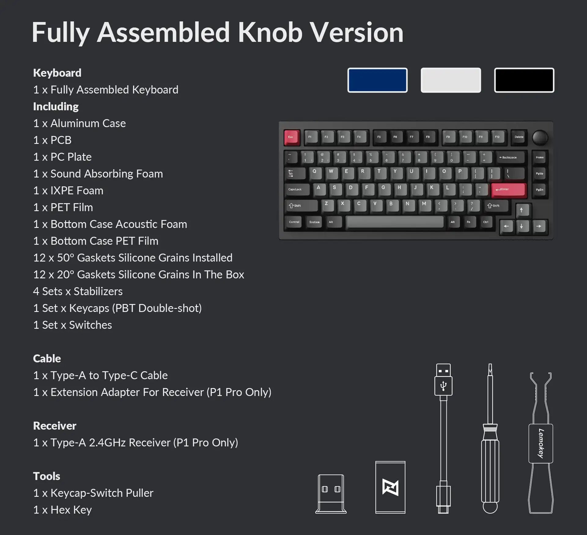 Lemokey P1 Pro QMK/VIA wireless mechanical gaming keyboard with CNC aluminum frame, compact design, and customizable keys.