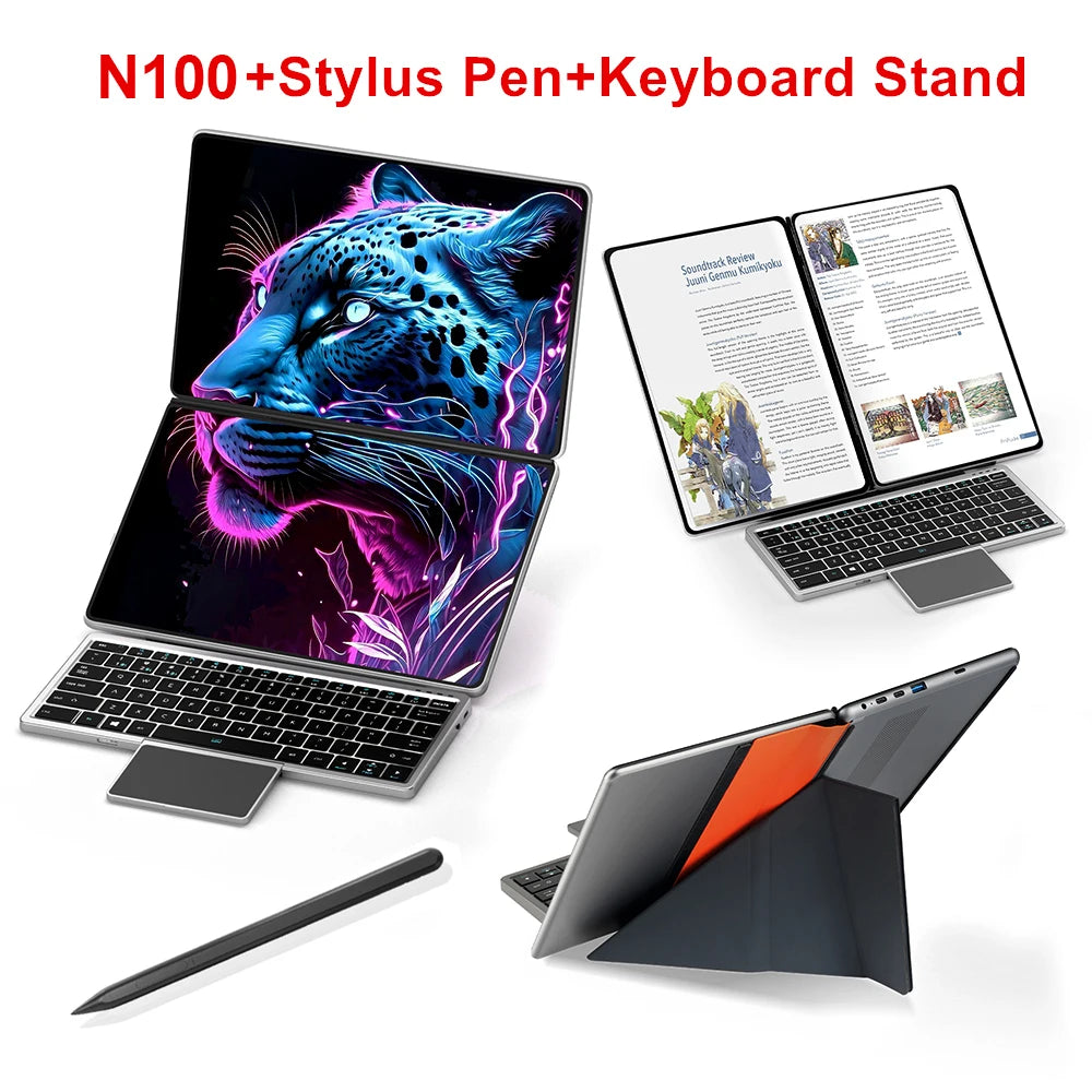 Topton Dual Screen Laptop 10.95" — Intel i3-1215U / N100, IPS Touch, WiFi 6, Windows 11