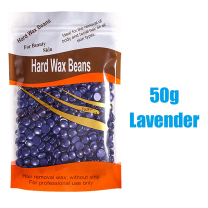 R.E.D. Shopping hard wax beans for hair removal, professional-grade in 500g, 200g, and 50g sizes, shown in a container.