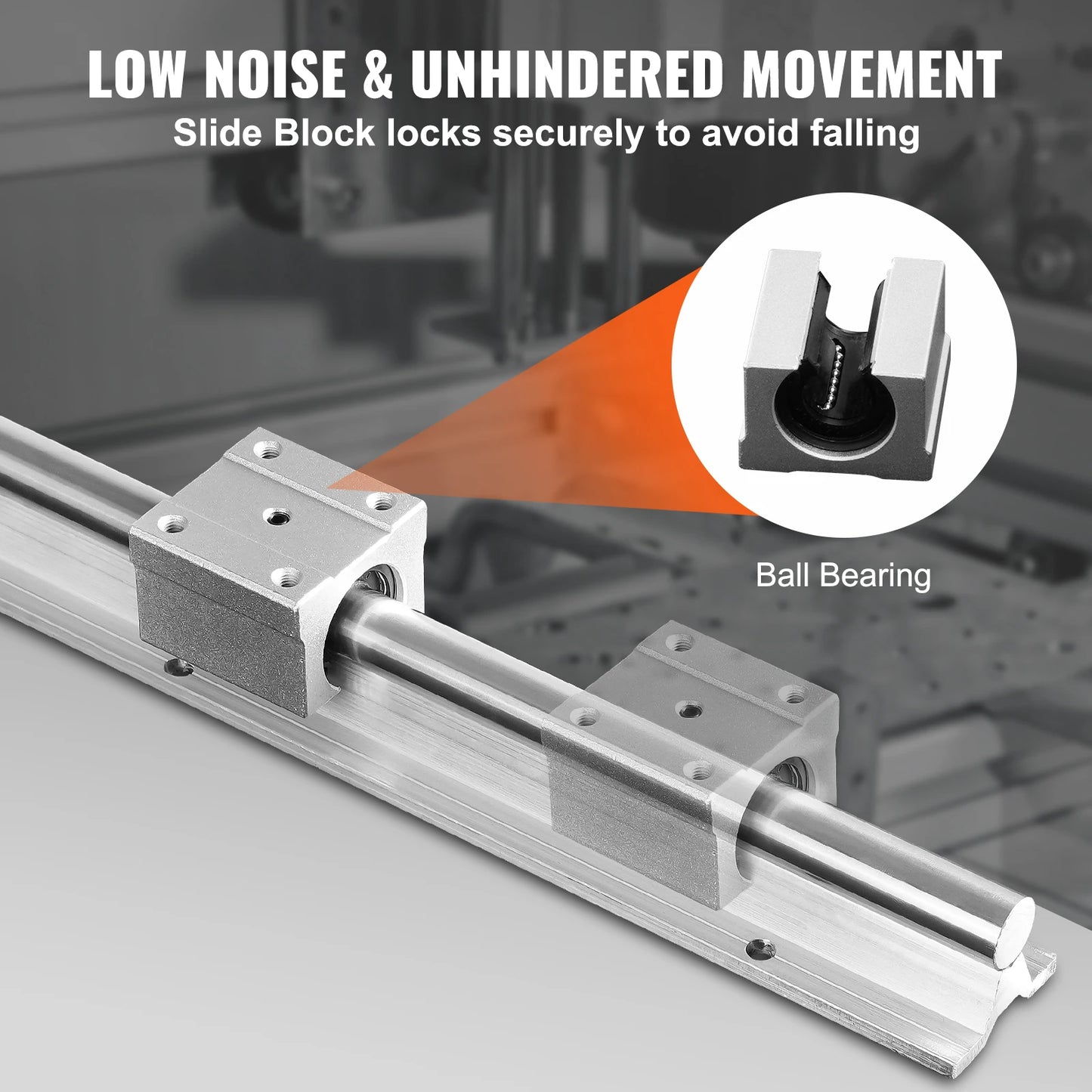 SBR Linear Guide Rails 800–2200mm with UU Bearing Blocks (2+4 Set)