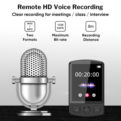 Portable Bluetooth 5.2 MP3/MP4 Music Player – 1.8" Screen, FM Radio, E-Book, Recorder, Clip Sport Walkman