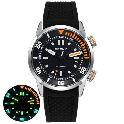 BERNY Automatic Dive Watch – Sapphire Crystal, 200M Water Resistant, NH35 Movement