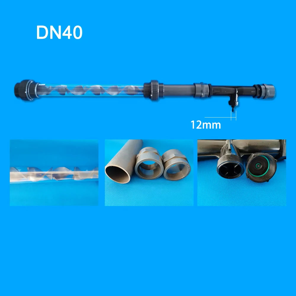 UPVC Inline Ozone Static Mixer DN15–DN100 | Optional PVDF Venturi | Water Treatment