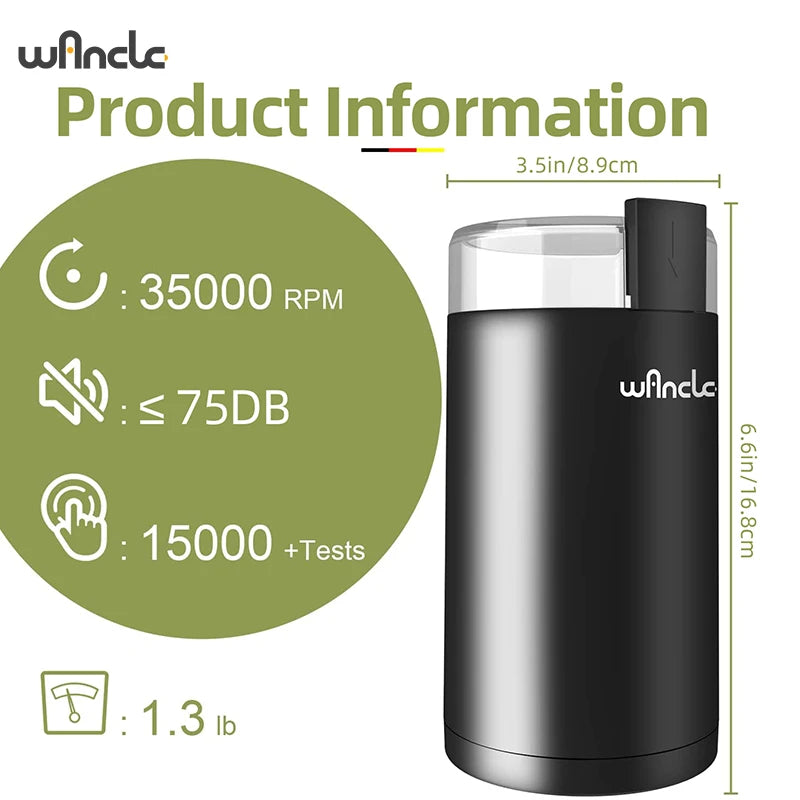 KIRAINAFLY 200W Multifunctional Coffee Bean Grinder – Blade Grinder for Home