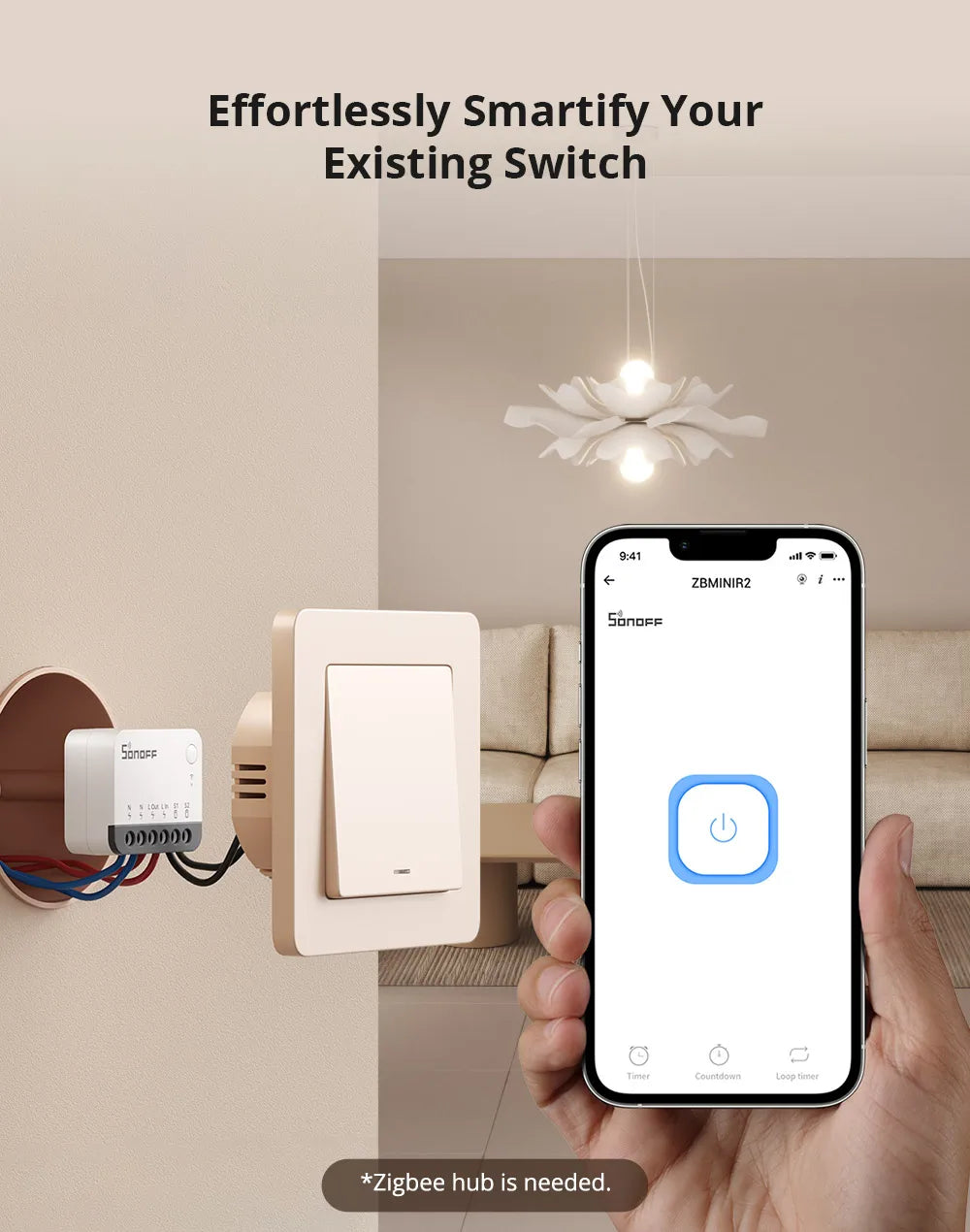 SONOFF ZBMINIR2 Extreme Zigbee Smart Switch – Detach Relay, eWeLink, ZBBridge-U, 2400W