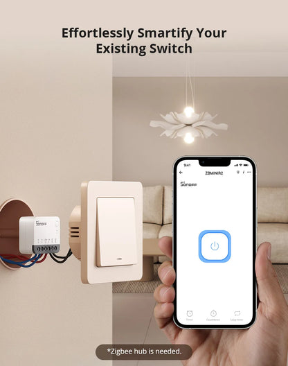SONOFF ZBMINIR2 Extreme Zigbee Smart Switch – Detach Relay, eWeLink, ZBBridge-U, 2400W