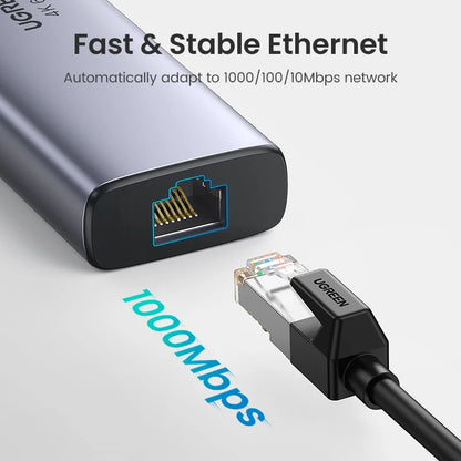 UGREEN CM512 7-in-1 USB-C Hub – 4K60Hz HDMI, PD100W, 5Gbps USB3.0, SD/TF, RJ45, MacBook & Laptop