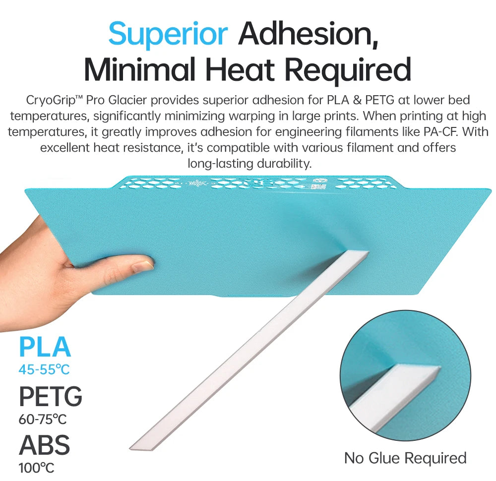 BIQU Panda CryoGrip Build Plate 256x256mm – Spring Steel, Textured, for Bambu Lab P1 & X1