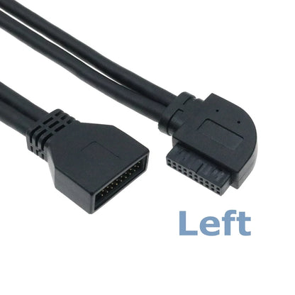 CableCC 90° USB 3.0 20-Pin Motherboard Extension Cable – Straight/Left/Right/Up/Down, 0.2m