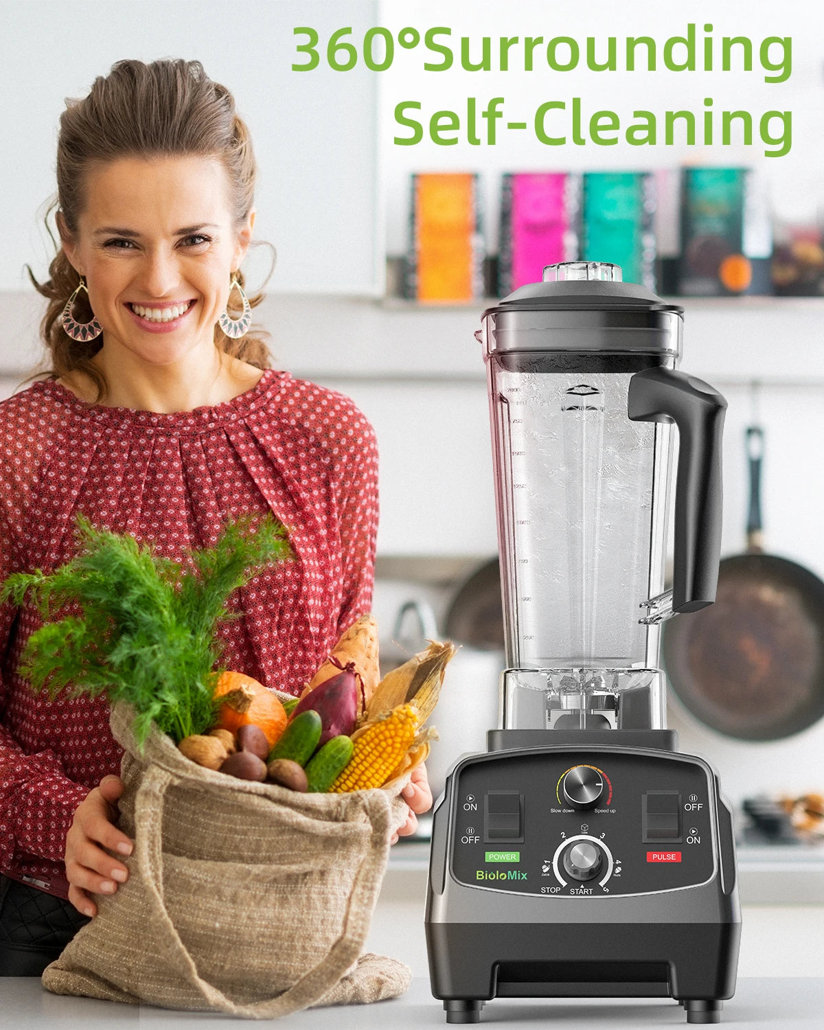 BioloMix 3HP Professional Blender BL-1800 | 2200W | 2L Jug | EU 220V