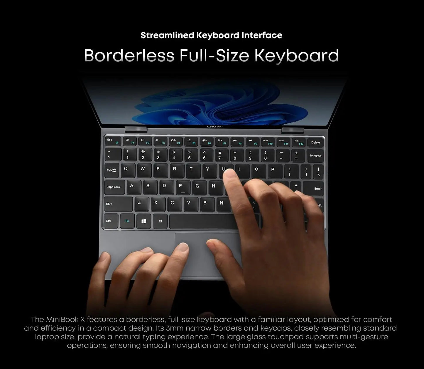 CHUWI MiniBook X 2-in-1 Laptop – Intel N150, 16GB, 512GB SSD, 10.51" FHD Touch