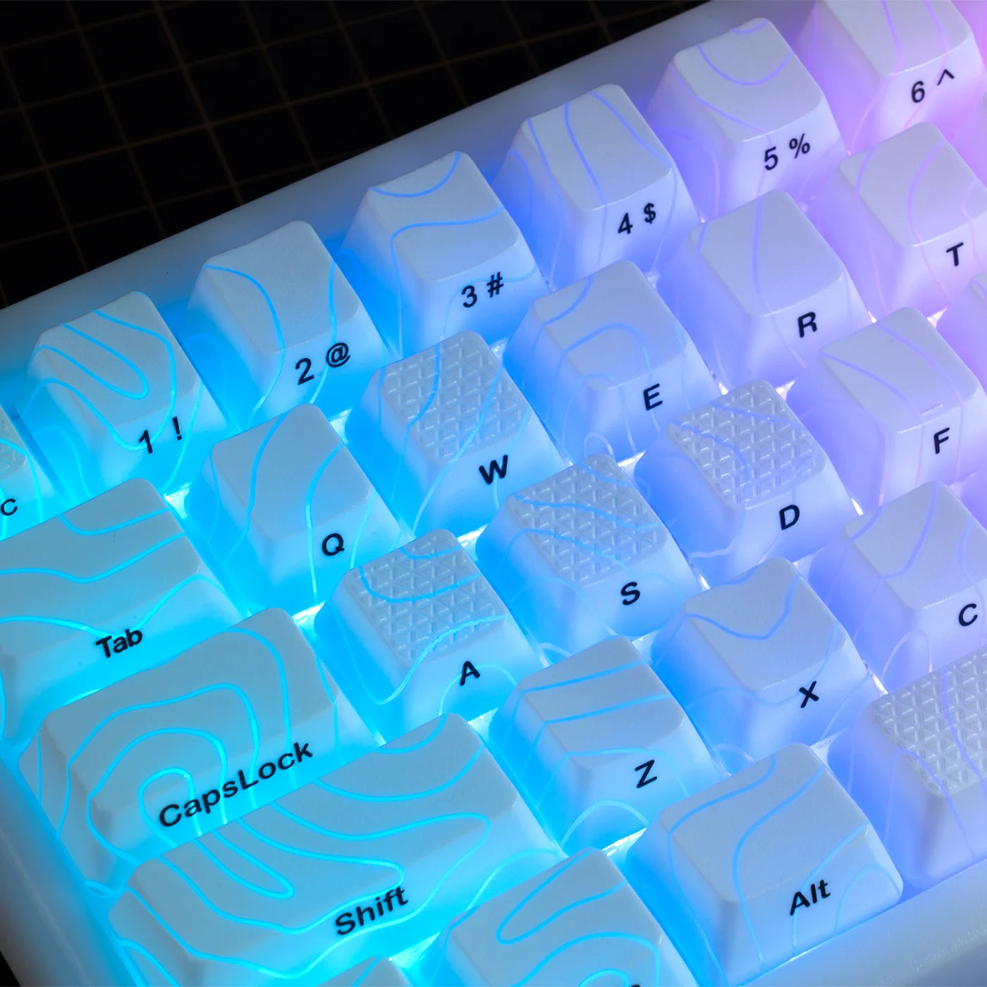XVX Topographic Keycaps 118 Keys – OEM Profile, Shine-Through, IMD-Tech, Side Print