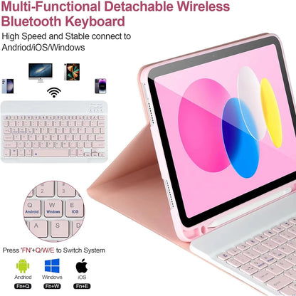 PULUZ Detachable Bluetooth Keyboard Case for iPad 10th Gen 10.9" & iPad 11" A16 2025 – with Pencil Holder