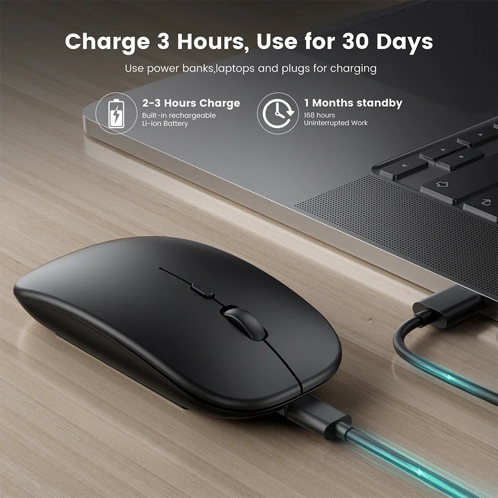 Wireless Bluetooth computer mouse by R.E.D. Shopping, ergonomic mini design, silent 2.4GHz optical mouse for PC use.