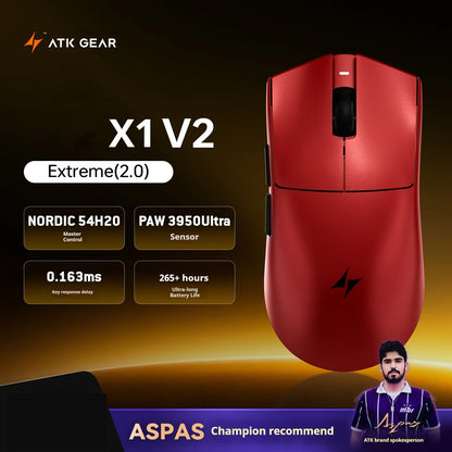 ATK X1 V2 Ultimate 2.0 Wireless Gaming Mouse – PAW3950 Sensor, 750 IPS, 54g Lightweight