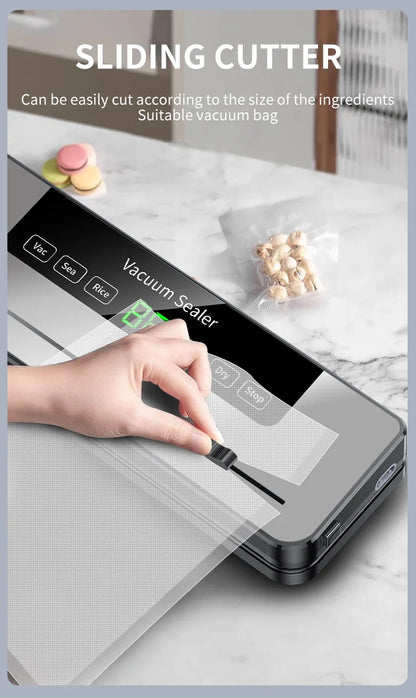 Food Vacuum Sealer Machine | Dry & Wet | UV Sterilization | Built-in Cutter | Kitchen Food Storage