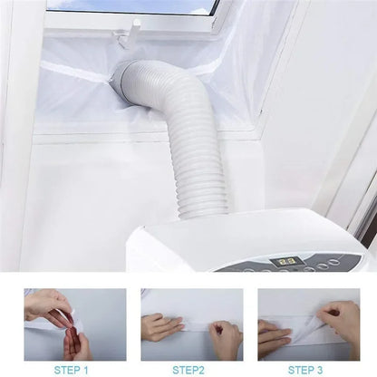 AirLock Window Seal for Portable Air Conditioner – 3m/4m Flexible Cloth Sealing Plate with Zip