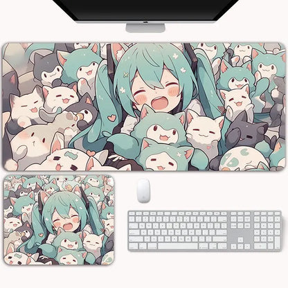 Hatsune Miku XXL Gaming Desk Mat – Anime Mouse Pad, Non-Slip