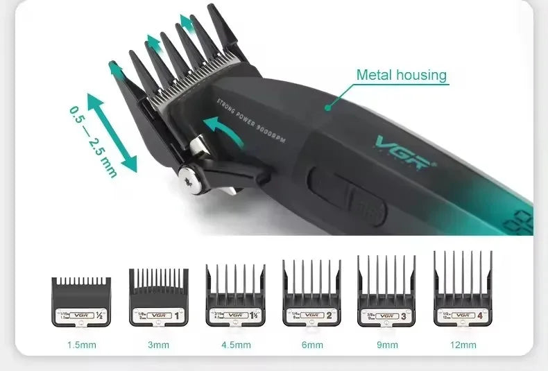 VGR Professional Hair Clipper | V-003 V-906 V-308 | Metal Body | Barber & Beard Trimmer
