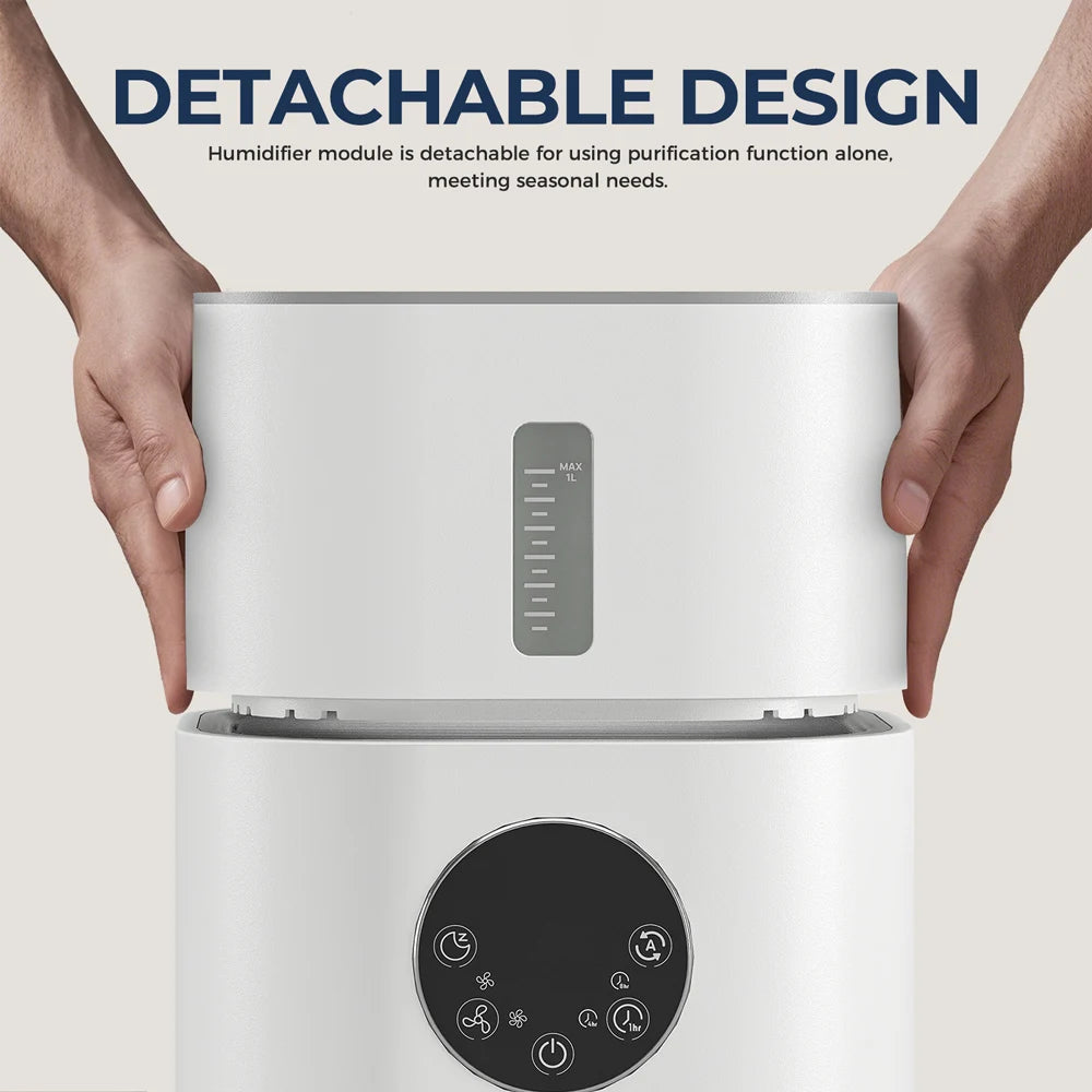 2-in-1 Air Purifier with Humidifier – H13 True HEPA Filter, Covers up to 60m², 24W