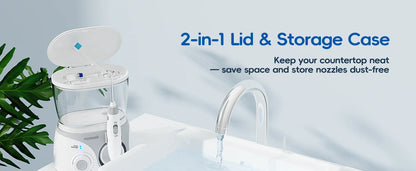 Home Water Flosser 600ml | 10 Pressure Settings | 6 Nozzles | EU Plug | Professional Oral Irrigator