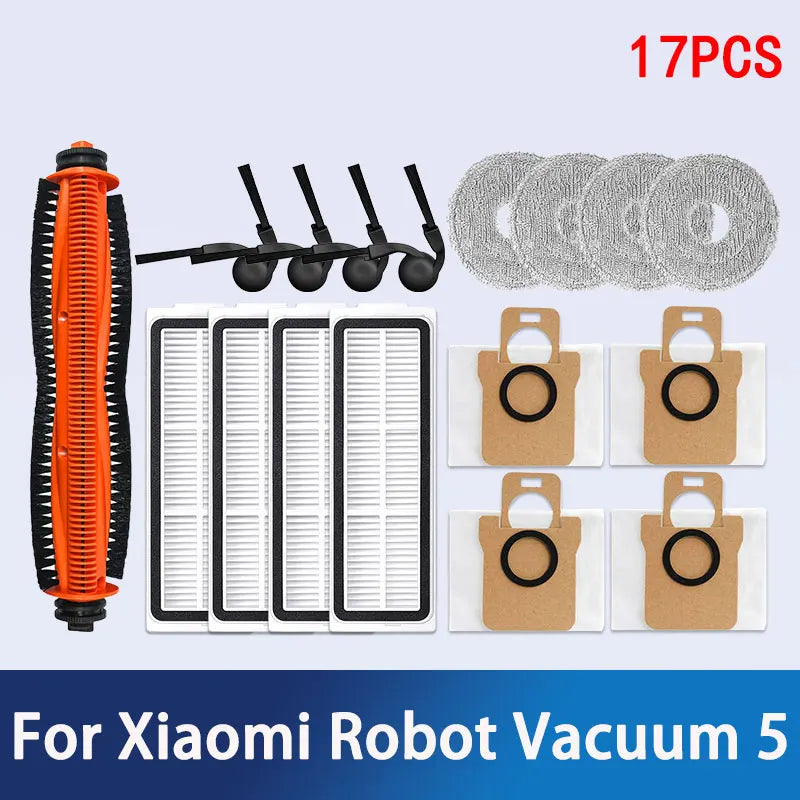Xiaomi Robot Vacuum 5 / OV31GL Replacement Parts | Main Brush, Side Brush, HEPA Filter, Mop, Dust Bag