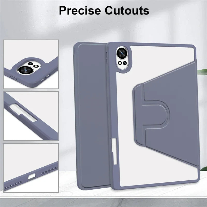 360° Rotating Acrylic Stand Case with Pencil Holder for Huawei MatePad 12x / MatePad Air 12 2024