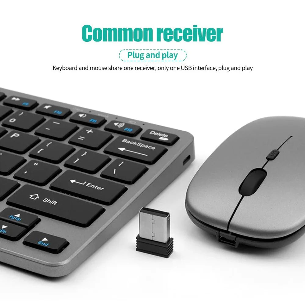 GOOJODOQ Wireless Keyboard – Bluetooth 5.0 & 2.4G, 78 Keys, for Laptop, PC, iPad, MacBook, Android