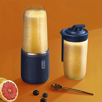 Portable Dual Cup Juicer Blender – USB Rechargeable Mini Smoothie Maker with Travel Lid