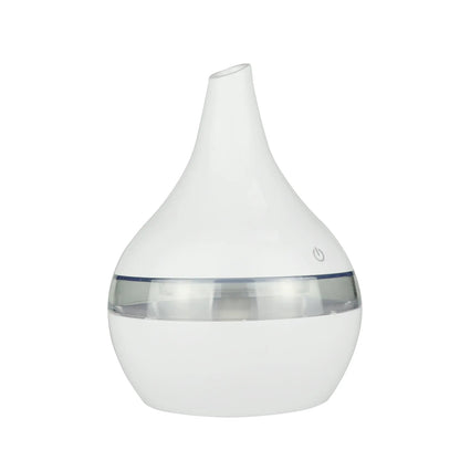 Portable Aroma Diffuser & Humidifier – 300ml, USB, 7-Color RGB Night Light | Light/Dark Wood, White