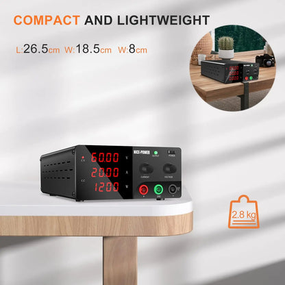 KUAIQU Adjustable DC Lab Bench Power Supply (30V–120V)