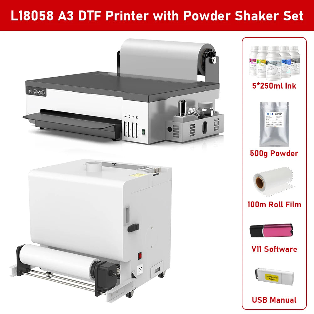 A4/A3 DTF Printer with DTF Oven – XP600, Direct to Film for T-Shirts & Clothes
