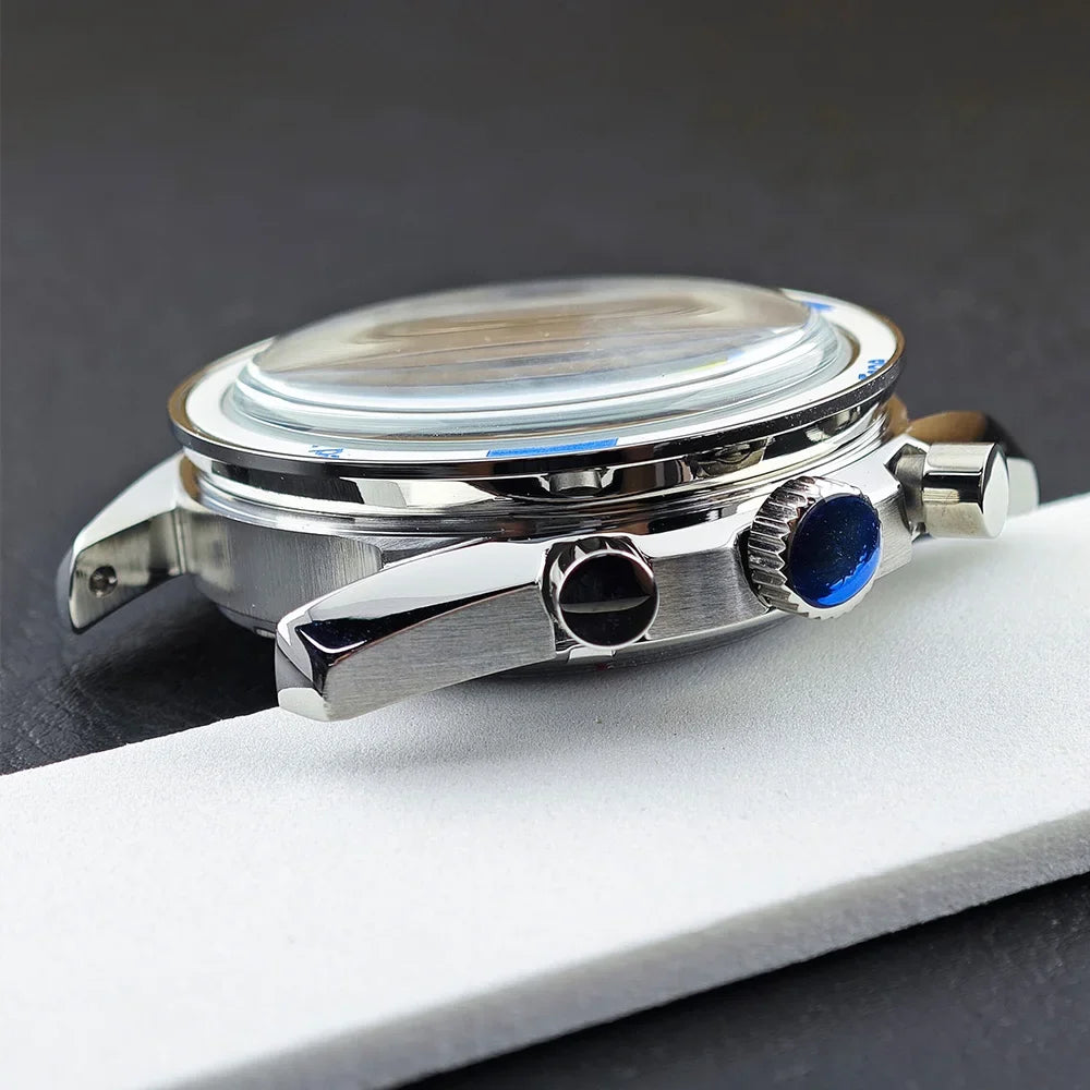 39.7mm Men's Watch Case for VK63 Movement – Metal Case with 20mm Strap Fit & Watch Box