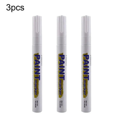 White Tyre Paint Pen Set | Waterproof Oil-Based Quick Dry Permanent Marker for Car Tyres (3pcs)